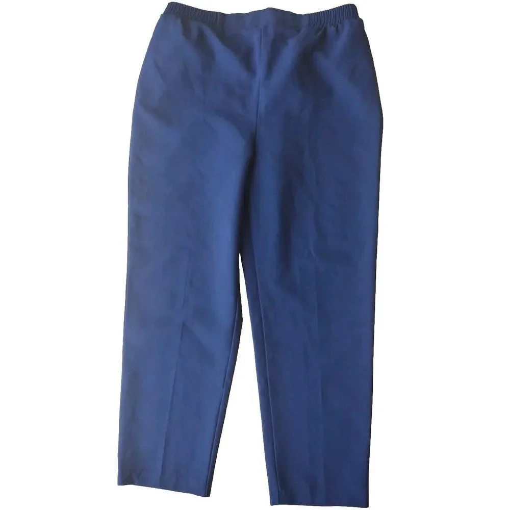 Monterey Canyon Pants Women 12 Navy Elastic‎ Waist Pull On 100% Polyester Casual